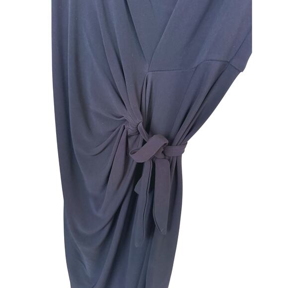 Diane Von Furstenberg Cowl Neck Tie Waist Dress Black 4 Cocktail Evening LBD - Picture 6 of 10